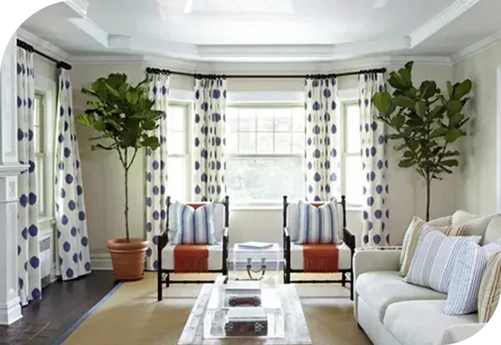 Living Room Fabric Draperies Dubai